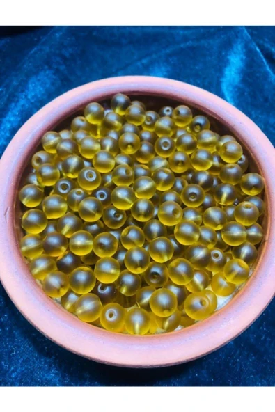 8mm Yuvarlak Bal Kahve Cam Boncuk - Takı Boncuğu - 50 Adet -