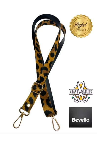 Trend Kancalı Deri Çanta Askısı & Aksesuarı - ( 2cm en x 140cm boy ) - Sarı Aksesuar - 1