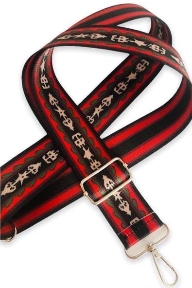 Polyester Kolon Ayarlanabilir Çanta Sapı - Telefon Askısı (120 CM) / Doğu Çift Taraflı Desen - 3
