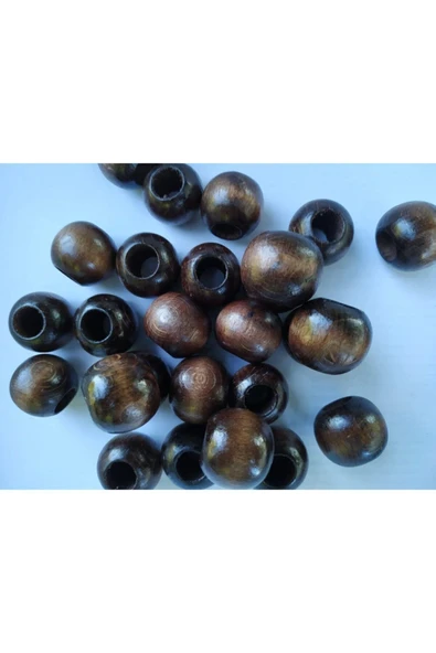 Ahşap Boncuk 16 Mm , 100 Gr ( 65 Adet) Kahve