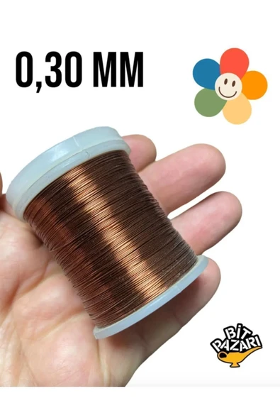 Filografi - Bakır Çiçek Teli 0,30 Mm - Takı Teli - Hobi Teli - 1 Makara