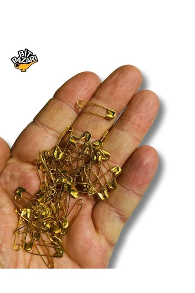 Küçük Boy Çengelli Iğne - 50 Adet - ( Gold Renk )
