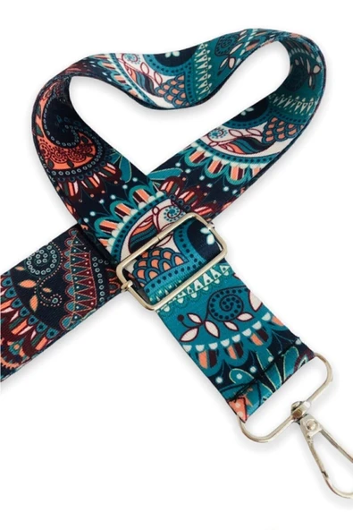 Polyester Kolon Ayarlanabilir Çanta Sapı - Telefon Askısı (120 CM) / Kaşmir Desen - 3