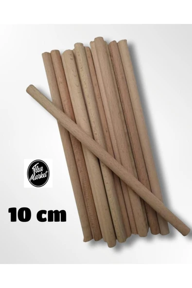 10 Cm Ham Işlenmemiş Ahşap Çubuk - ( 10 Adet - 10x1)