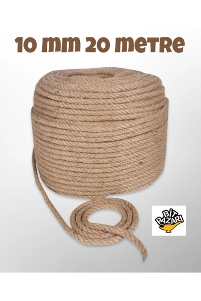 Jüt Halat Ip , 10mm 20 Metre , Kdekor Ipi , Endir Ip , Hasır Ip