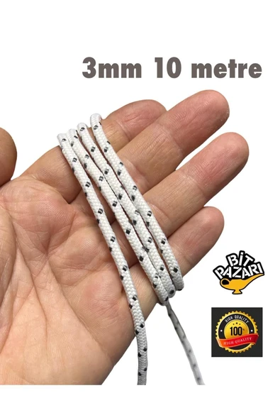 3mm 10 metre ipek halat , iskota halat , Salıncak ipi , Bağlama ipi - Hamak ipi