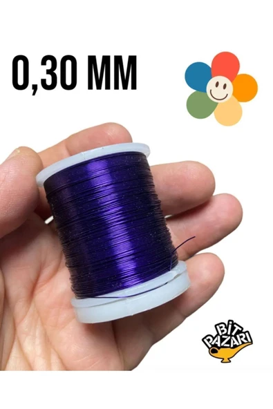 Flografi - Bakır Çiçek teli 0,30 mm - Takı teli - Hobi Teli - 1 Makara