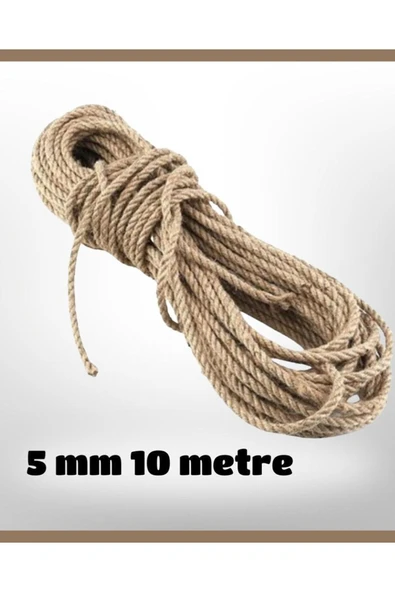 5 Mm 10 Metre Jüt Halat Ip - Hasır Ip - Kendir Ip -