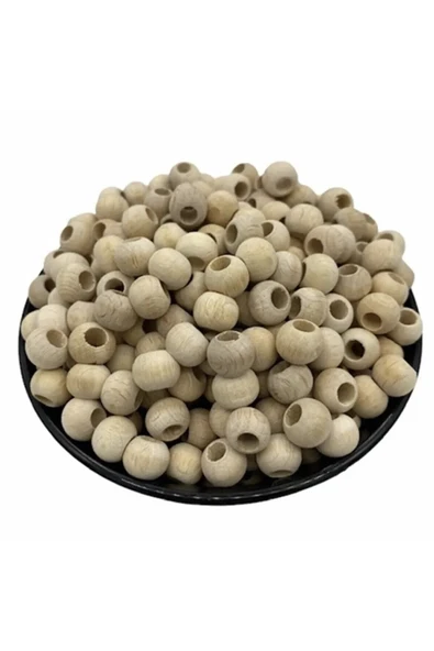 200 Adet 10 mm Ham Ahşap Boncuk