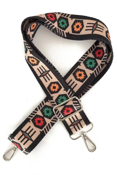 Polyester Kolon Ayarlanabilir Çanta Sapı - Telefon Askısı (120 CM) / Otantik Desen - 1