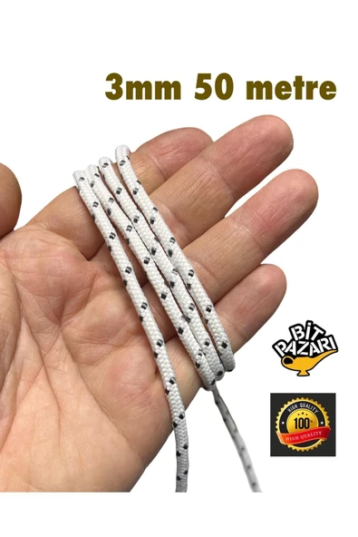 3mm 50 metre ipek halat , iskota halat , Salıncak ipi , Bağlama ipi - Hamak ipi