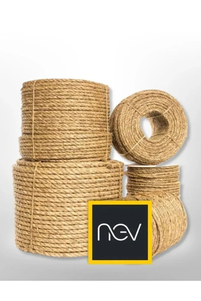Nev Hasır Ip 10mm 3 Metre (jüt Halat Kendir Doğal Ip) 10 Milim Kalınlık 3 Metre Uzunluk