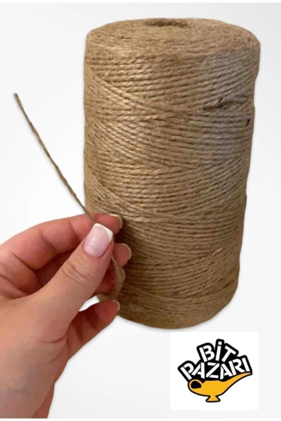 500 gr Jüt Ipi Hasır Ip Keten Ip - Paketleme ipi - Süsleme ipi - ( 480 - 520 Metre )