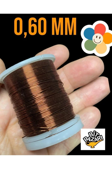 Bakır Çiçek teli 0,60 mm - Takı teli - Hobi Teli - 1 Makara