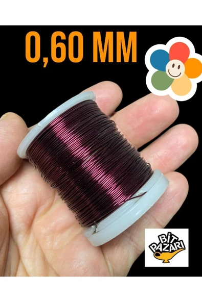 Filografi Bakır Çiçek Teli 0,60 Mm - Takı Teli - Hobi Teli - 1 Makara