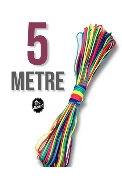 5 metre Bileklik ipi - Gökkuşağı Renk - Rainbow color
