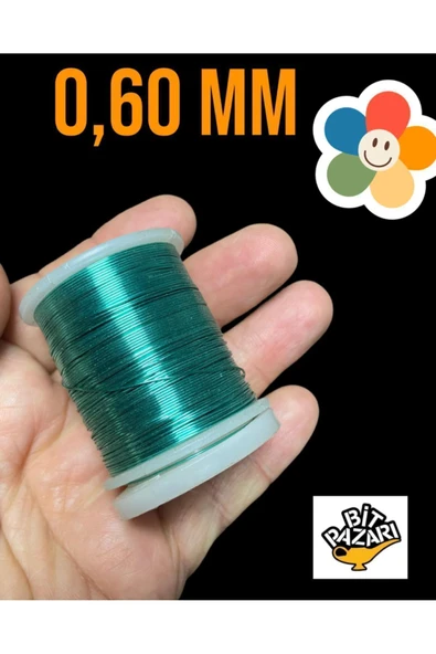 Bakır Çiçek teli 0,60 mm - Takı teli - Hobi Teli - 1 Makara