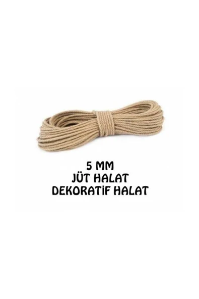 5 Mm Tam 100 Metre Jüt Halat Ip Dekoratif Hasır Ip Kendir