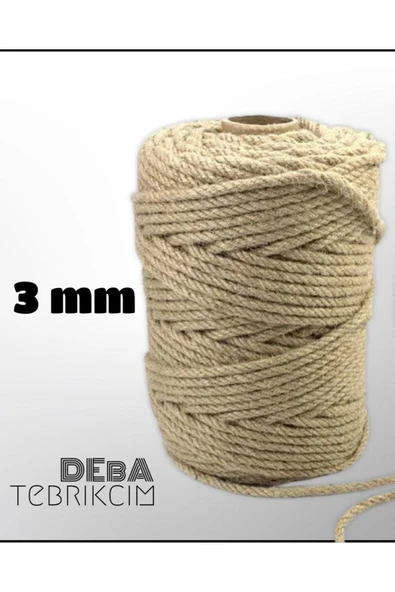 3 Mm 300 Metre Jüt Halat Ip - Hasır Ip - Kendir Ip - - 2