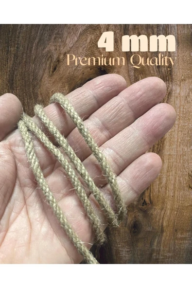 4mm 20 Metre Jüt Halat Ip - Kendir Ip - Dekor Ipi -
