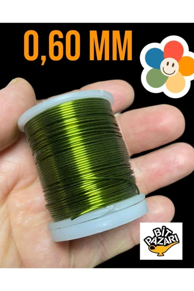 Bakır Çiçek teli 0,60 mm - Takı teli - Hobi Teli - 1 Makara