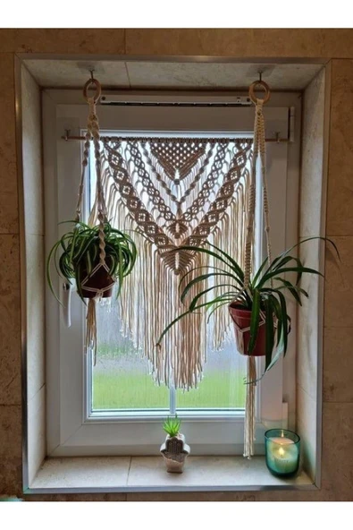 Taranabilir Makrome İpi Tek Büküm 3 mm Taranan Makrome Polyester Pamuk İp 250 gr - Resim 4