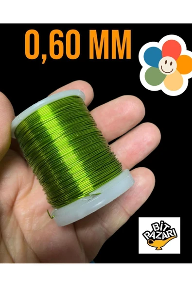 Bakır Çiçek teli 0,60 mm - Takı teli - Hobi Teli - 1 Makara