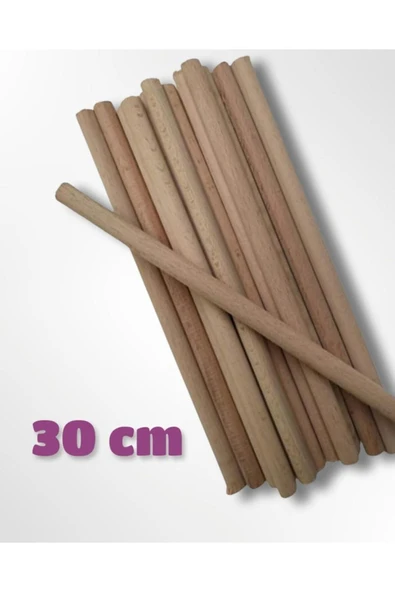 5 Adet 30 Cm Uzunluk - 10 Mm Kalınlık Yuvarlak Ahşap Çubuk, Maket Için Çubuk Sopa