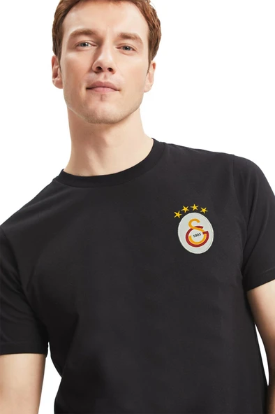 Galatasaray Orijinal Lisanslı Siyah Basic T-Shirt + Şal Kaşkol Set Hediyelik Ahşap Kutulu - Resim 9