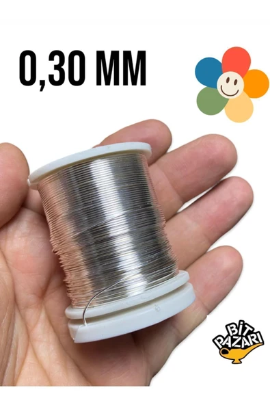 Bakır Çiçek teli 0,30 mm - Takı teli - Hobi Teli - 1 Makara - ( Ort 50 Metre )