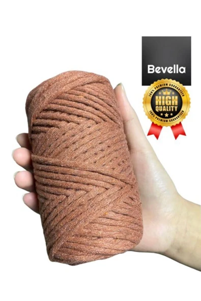 Taranabilir Makrome İpi Tek Büküm 3 mm Taranan Makrome Polyester Pamuk İp 250 gr