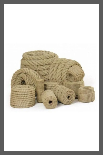 5 Mm 20 Metre Jüt Halat - Kendir Ipi - Dekor Ipi -