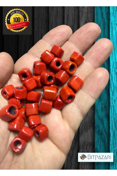 6 Adet El yapımı Kare Cam Boncuk - Kolye ucu , Halhal ucu  - ( 1cm X 1cm kare )