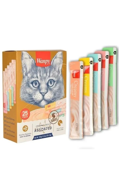 Wanpy Karışık Kedi Sıvı Ödülü 14 gr 25li Paket
