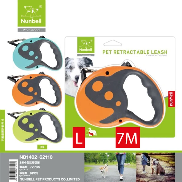 Nunbell Otomatik Şerit Köpek Gezdirme Tasması 7 Metre