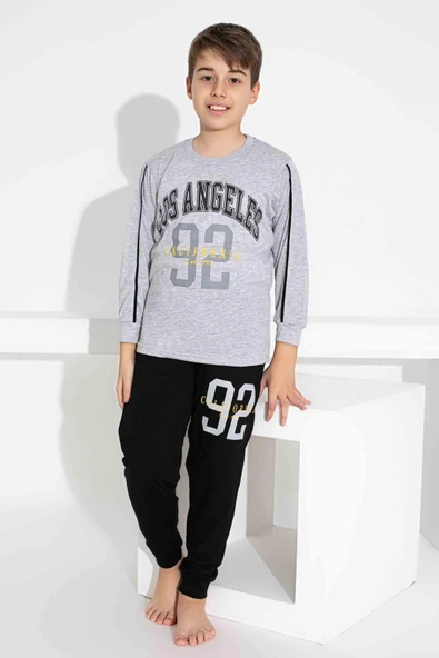 Erkek Çocuk Desenli Uzun Kollu Pijama Takımı