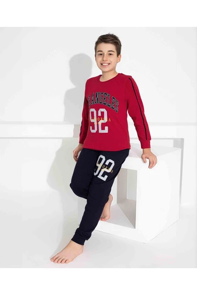 Erkek Çocuk Desenli Uzun Kollu Pijama Takımı
