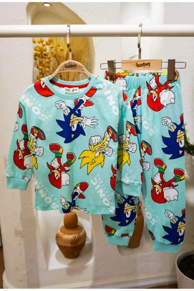 Erkek Çocuk Sonıcc Desenli Uzun Kollu Pijama Takımı