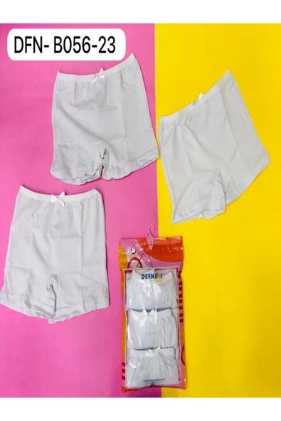 %95 Pamuk 3'Lü Kız Çocuk Boxer