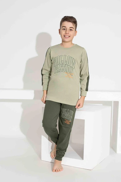 Erkek Çocuk Desenli Uzun Kollu Pijama Takımı - 2