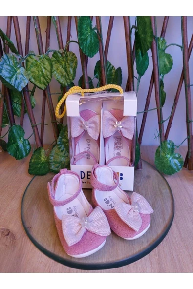 09-12 Aylık 17 Numara Hediyelik Simli Bebek Babet Ayakkabı