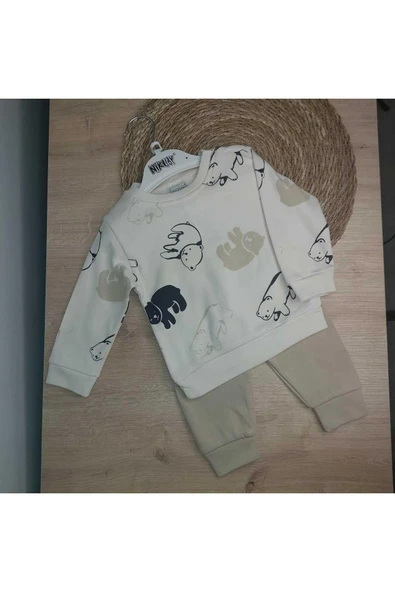 2'Li Bebek Çocuk 2 İplik Panda Desenli Takım