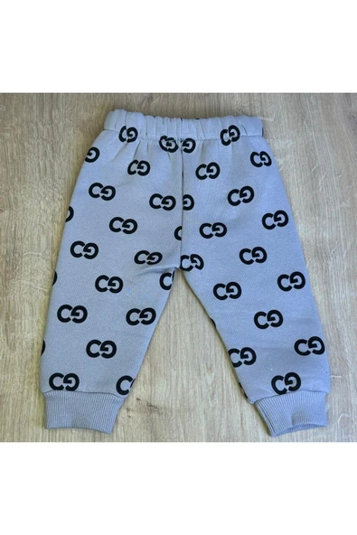 3'Lü Bebek Çocuk Şardonlu Kapişonlu Sweatshirt Uzun Kollu Tshirt Ve Eşohman Altı Takımı - Resim 3