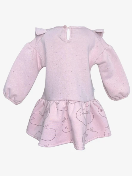 6-9 Aylık 62-74 Cm Kışlık %100 Pamuk Dışı Penye İçi Polar Bebek Çocuk Elbise - 2