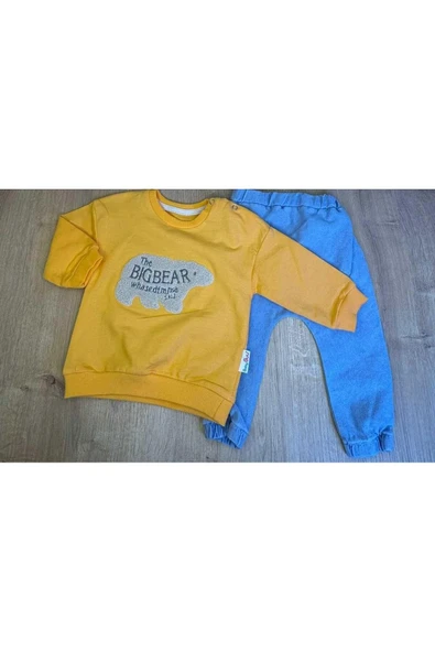 2'Li Bebek Çocuk Kot Pantalonlu 2 İplik Takım - Resim 2