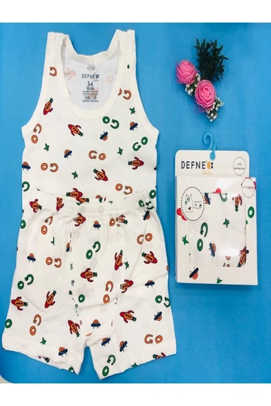 % 95 Pamuklu Erkek Çocuk Atlet Boxer İç Çamaşır Takımı