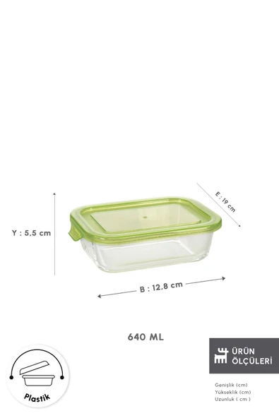 Lucy Cam Hazneli Saklama Kabı 640 ml - Resim 2