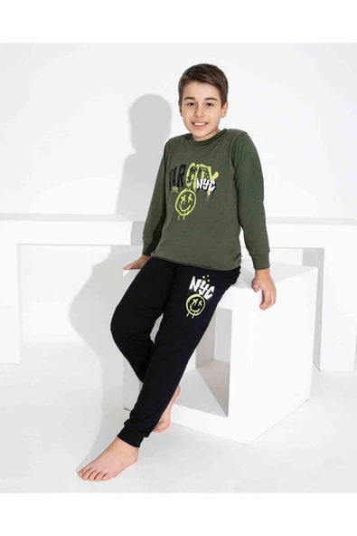 Erkek Çocuk Desenli Uzun Kollu Pijama Takımı - Resim 2
