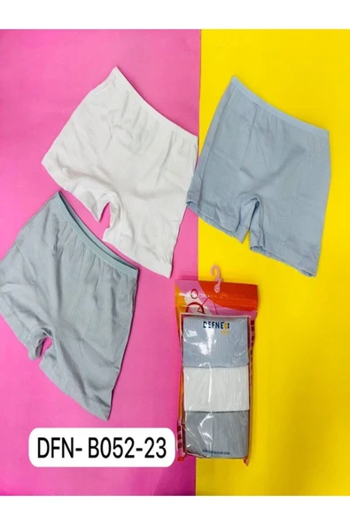 %95 Pamuk 3'Lü Kız Çocuk Boxer