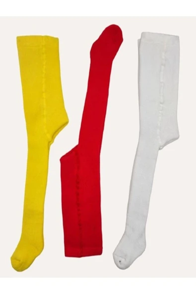 3 Adet Pamuklu Unısex Çocuk Ve Bebek Külotlu Çorap - Resim 2